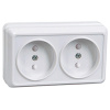 купить Октава белый розетка открытая 2-мест шторки IP20  в Йошкар-Оле Октава белый розетка открытая 2-мест шторки IP20