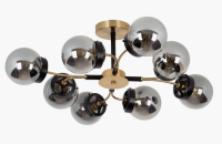 Светильник потолочный (люстра) 8*40Вт E27 черный/латунь