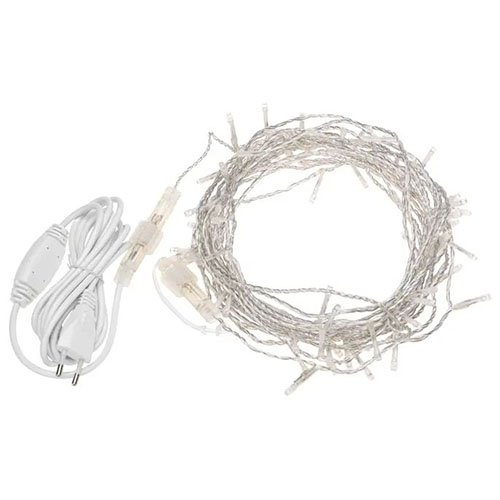 Гирлянда нить 20м белый 150свд соединяемая IP44 прозрачный провод (до 5мод.) мерцание