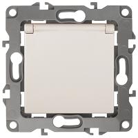 ЭРА12 слоновая кость розетка скрытая 1-мест заземление с крышкой шторки IP20 