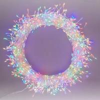 Гирлянда нить 20м мультицвет 1000свд IP44 серебро провод Роса Фейерверк