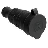 купить Розетка переносная 16А заземление черный каучук IP44 IEK  в Йошкар-Оле Розетка переносная 16А заземление черный каучук IP44 IEK