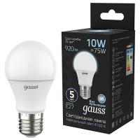 купить Лампа светодиодная 220В Е27 10Вт 4100К 920лм стандарт A60 матовая Gauss Black в Йошкар-Оле Лампа светодиодная 220В Е27 10Вт 4100К 920лм стандарт A60 матовая Gauss Black