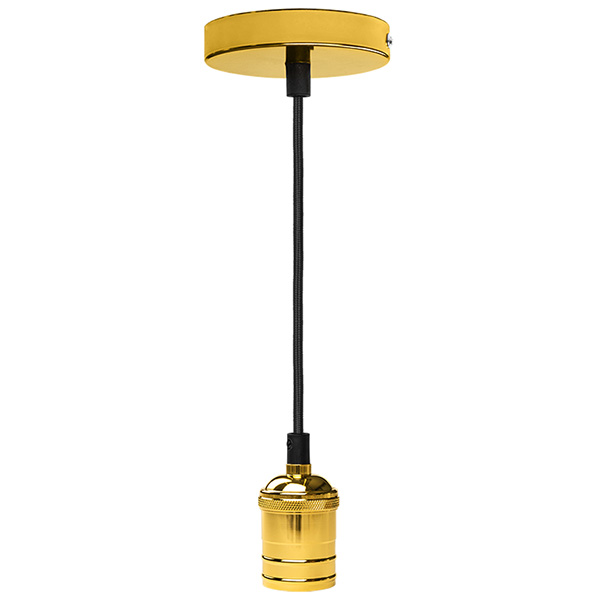 Патрон подвесной Е27 пластик/металл со шнуром 1м золото Jazzway RETRO