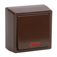 купить Брикс выключатель открытая коричневый 1кл 10А с подсветкой IP20  в Йошкар-Оле Брикс выключатель открытая коричневый 1кл 10А с подсветкой IP20