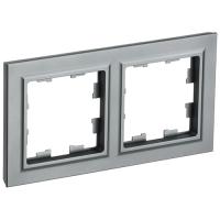 BRITE Рамка 2-мест. РУ-2-БрС сталь IEK