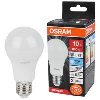 Лампа свд Е27 10Вт 6500К 800лм стандарт А60 матовая  Osram LED Value black 