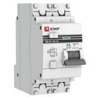 Дифавтомат 2Р 6А C 30мА 4,5кА АД32 2мод EKF