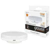 купить Лампа свд 220В GX53 13Вт 3000К 890лм таблетка матовая Gauss  в Йошкар-Оле Лампа свд 220В GX53 13Вт 3000К 890лм таблетка матовая Gauss