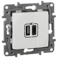 купить Этика белый розетка USB A+C скрытая 2-ая 3000мА в Йошкар-Оле Этика белый розетка USB A+C скрытая 2-ая 3000мА