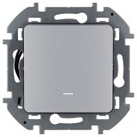 купить Инспириа выключатель скрытая алюминий 1кл 10А с подсветкой IP20  в Йошкар-Оле Инспириа выключатель скрытая алюминий 1кл 10А с подсветкой IP20