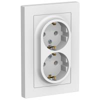 AtlasDesign лотос розетка скрытая 2-мест заземление IP20 в сборе