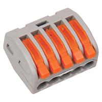 Клемма 5*4,0мм2 с рычажком серый IEK 50шт