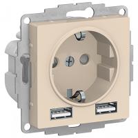 купить Атлас бежевый розетка скрытая 1-мест заземление шторки USB IP20 2 USB A+A, 5В/2,4А, 2х5В/1,2А в Йошкар-Оле Атлас бежевый розетка скрытая 1-мест заземление шторки USB IP20 2 USB A+A, 5В/2,4А, 2х5В/1,2А