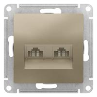 AtlasDesign шампань розетка RJ45 8(4) скрытая 2-ая 