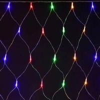 купить Гирлянда сеть 1,5*1,5м RGB 160свд с контроллером IP44 прозрачный провод 8реж в Йошкар-Оле Гирлянда сеть 1,5*1,5м RGB 160свд с контроллером IP44 прозрачный провод 8реж