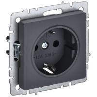купить Брайт графит розетка скрытая 1-мест заземление шторки IP20  в Йошкар-Оле Брайт графит розетка скрытая 1-мест заземление шторки IP20