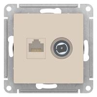 купить Атлас бежевый розетка RJ45+TV скрытая 2-ая   в Йошкар-Оле Атлас бежевый розетка RJ45+TV скрытая 2-ая