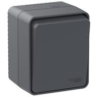 AtlasDesign Profi54 антрацит выключатель 1кл с подсветкой открытая 10А IP54