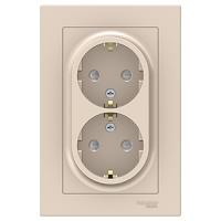 купить Атлас бежевый розетка скрытая 2-мест заземление шторки IP20  в Йошкар-Оле Атлас бежевый розетка скрытая 2-мест заземление шторки IP20
