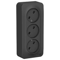 купить Бланка антрацит розетка открытая 3-мест IP20  в Йошкар-Оле Бланка антрацит розетка открытая 3-мест IP20