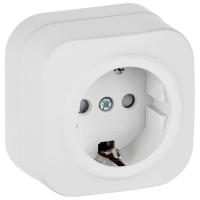 купить Глори белый розетка открытая 1-мест заземление шторки IP20  в Йошкар-Оле Глори белый розетка открытая 1-мест заземление шторки IP20