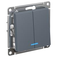 AtlasDesign грифель выключатель 2кл с подсветкой скрытая 10А IP20 