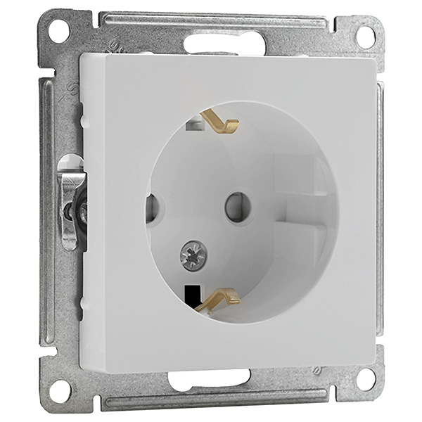 AtlasDesign белый розетка скрытая 1-мест заземление шторки IP20 