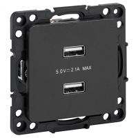 купить Стокгольм черный розетка USB скрытая 2-ая  в Йошкар-Оле Стокгольм черный розетка USB скрытая 2-ая