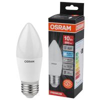 Лампа свеча свд Е27 10Вт 6500К 800лм B39 матовая Osram LED Value black