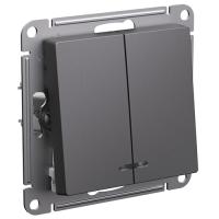 AtlasDesign базальт выключатель 2кл с подсветкой скрытая 10А IP20 