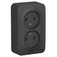 купить Бланка антрацит розетка открытая 2-мест IP20 в Йошкар-Оле Бланка антрацит розетка открытая 2-мест IP20