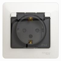 купить Глосса перламутр розетка скрытая 1-мест заземление с крышкой шторки IP44  в Йошкар-Оле Глосса перламутр розетка скрытая 1-мест заземление с крышкой шторки IP44