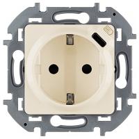 купить Инспириа слоновая кость розетка со встроенным USB скрытая 1-мест заземление IP20  в Йошкар-Оле Инспириа слоновая кость розетка со встроенным USB скрытая 1-мест заземление IP20