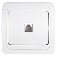 купить Классико белый розетка RJ45 скрытая 1-ая  в Йошкар-Оле Классико белый розетка RJ45 скрытая 1-ая