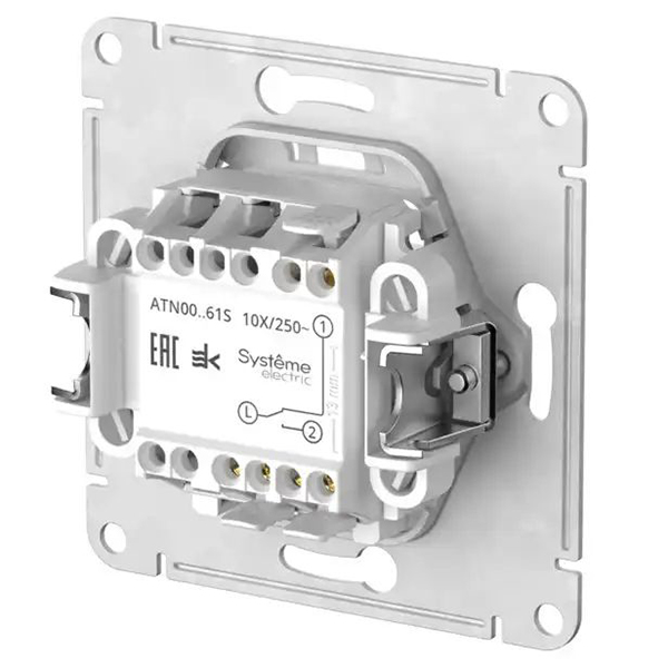 AtlasDesign карбон переключатель 1кл скрытая 10А IP20 быстрозажим.клем.  