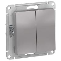 AtlasDesign Aqua алюминий выключатель 2кл скрытая 10А IP44  