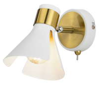 купить Светильник настенный (бра) 1*40Вт E14 белый/золото с выкл. в Йошкар-Оле Светильник настенный (бра) 1*40Вт E14 белый/золото с выкл.