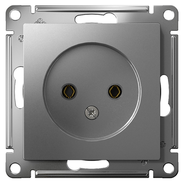 AtlasDesign сталь розетка скрытая 1-мест IP20 