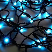 Гирлянда нить 12м аквамарин 120свд IP44 зеленый провод соединяемая (до 10мод.)