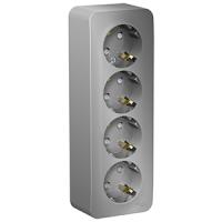 купить Бланка алюминий розетка открытая 4-мест заземление шторки IP20  в Йошкар-Оле Бланка алюминий розетка открытая 4-мест заземление шторки IP20