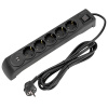 купить Фильтр сетевой 5-мест 3м ПВС 3*1,5 черный выкл USB Kranz  в Йошкар-Оле Фильтр сетевой 5-мест 3м ПВС 3*1,5 черный выкл USB Kranz