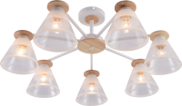 купить Светильник потолочный (люстра) 7*60Вт E27 белый/дерево в Йошкар-Оле Светильник потолочный (люстра) 7*60Вт E27 белый/дерево