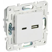 купить Сканди арктический белый  механизм USB A+C скрытая 2-ая 3,1А  в Йошкар-Оле Сканди арктический белый  механизм USB A+C скрытая 2-ая 3,1А