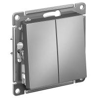 AtlasDesign переключатель скрытая сталь 2кл 10А IP20 