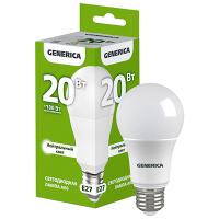 Лампа светодиодная 220В Е27 20Вт 4000К 2000лм стандарт A60 матовая GENERICA (IEK) 