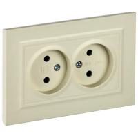 купить Брайт бежевый розетка скрытая 2-мест IP20  в Йошкар-Оле Брайт бежевый розетка скрытая 2-мест IP20