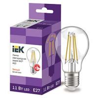 Лампа светодиодная 220В Е27 11Вт 3000К 1320лм стандарт A60 прозрачная филамент IEK 