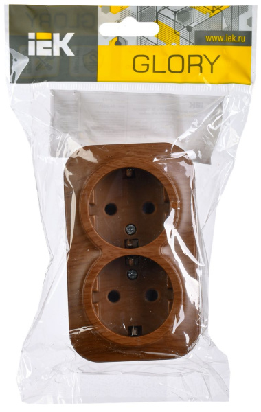 купить Глори дуб розетка открытая 2-мест заземление IP20 в Йошкар-Оле Глори дуб розетка открытая 2-мест заземление IP20