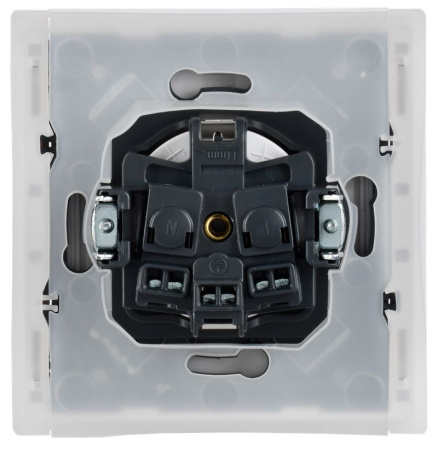 Фортепиано белый розетка скрытая 1-мест заземление с крышкой шторки IP44 